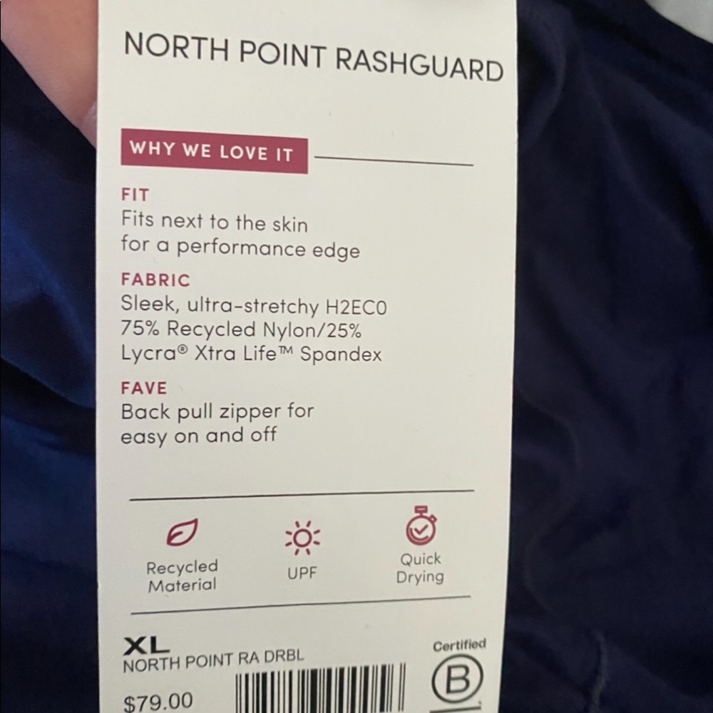 ATHLETA NORTH POINT RASHGUARD // Dress Blue - Picture 6 of 8